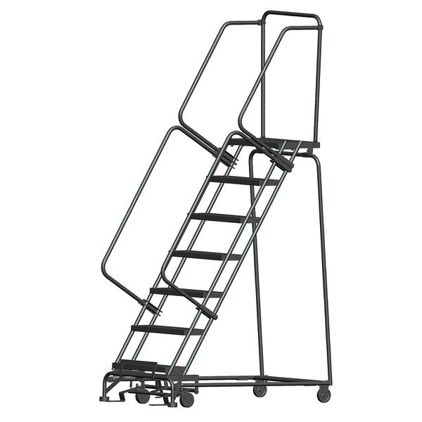 103 in H Steel Rolling Ladder, 7 Steps