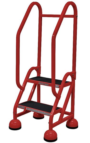 48 in H Steel Rolling Ladder, 2 Steps