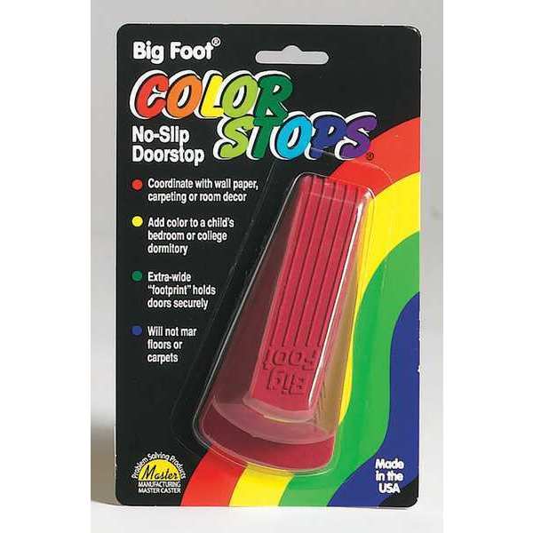 Door Wedge, Vulcanized Rubber, Red, 1-1/4