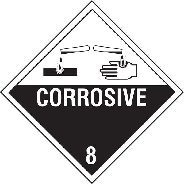 Vhcle Placard, Corrosive w Pictogram, PK10