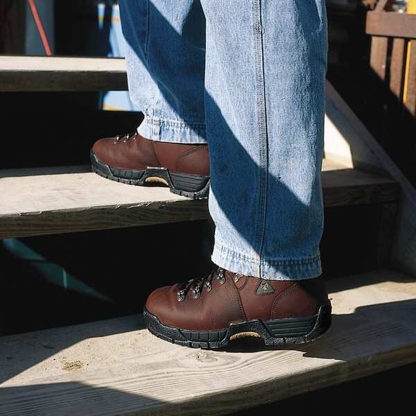 Size 10-1/2 Men's 6 in Work Boot Steel Work Boot, Dark Brown