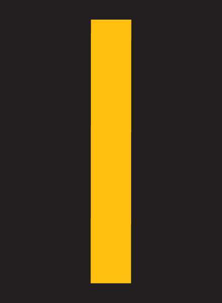 Reflective Letter Label, I, 2-1/2in H, PK25