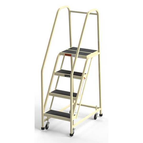 70 in H Steel Rolling Ladder, 4 Steps, 450 lb Load Capacity