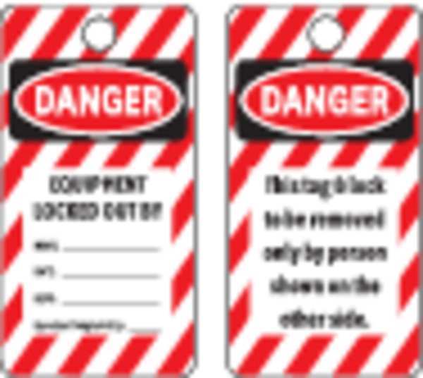 Danger Tag, 5-3/4 x 3 In, Cardstock, PK25
