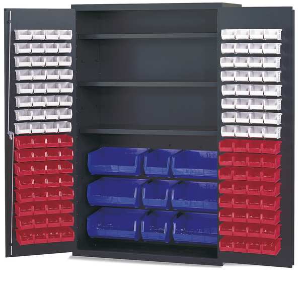 Extra-Heavy Duty Bin Cabinet, 48 in W, 78 in H, 24