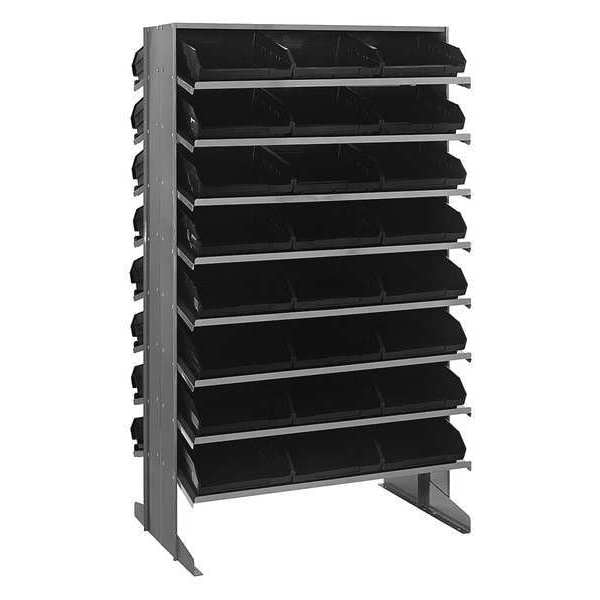 Steel Pick Rack, 36 in W x 60 in H x 24 in D, 16 Shelves, Black