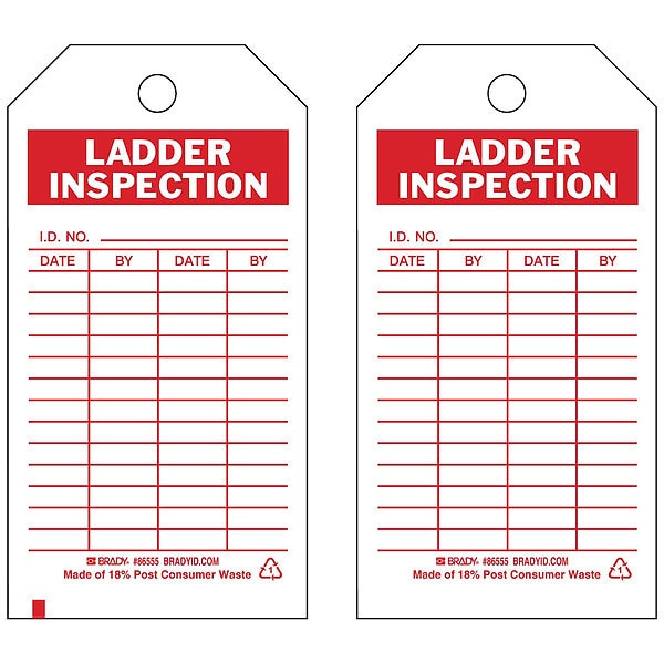Lad Inspection Tag, 5-3/4 x 3 In, PK10