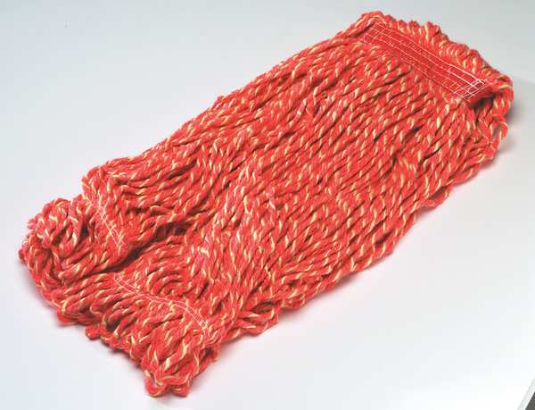 1 in String Wet Mop, 18 oz Dry Wt, Slide On Connection, Looped-End, Blue, Cotton/Synthetic