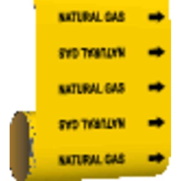 Pipe Marker, Natural Gas, Yellow, 41511