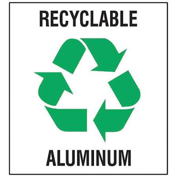 Recycling Label, 10 In. W, 10 In. H, PK5, 20634LFLS
