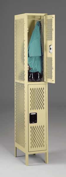 Wardrobe Locker, 12 in W, 18 in D, 78 in H, (1) Wide, (1) Opening, Gray