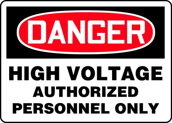 Danger Sign, 10 in Height, 14 in Width, Aluminum, Rectangle, English