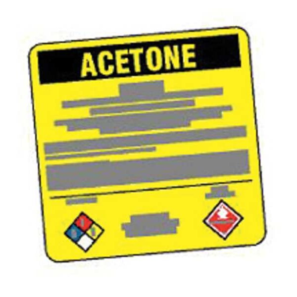 NFPA Acetone Danger Label, 5