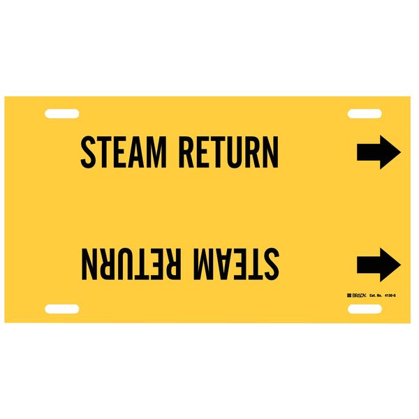 Pipe Marker, Steam Return, Y, 8 to9-7/8 In