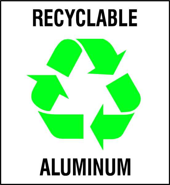 Recycling Label, 10 In. W, 10 In. H, PK5, 20634LFLS