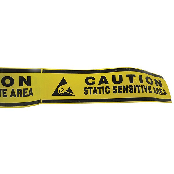 Safety Warning Tape, Solid, Black/Yl, 3