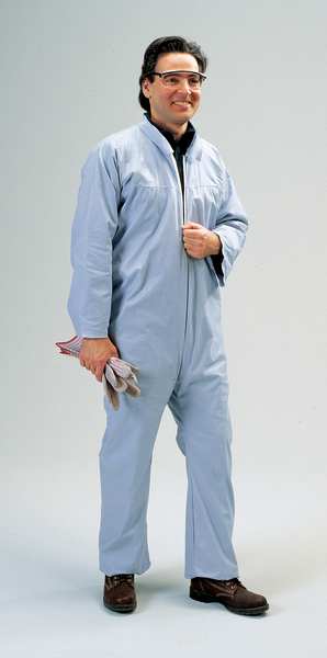Flame Resistant Coverall, Sky Blue, Pyrolon Plus, XL