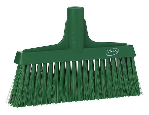 1 1/2 x 9 1/2 in Sweep Face Broom Head, Soft, Synthetic, Green