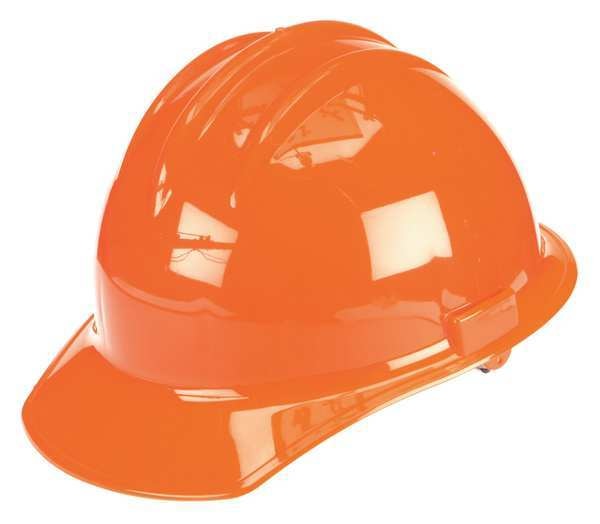 Front Brim Hard Hat, Type 1, Class G, Ratchet (6-Point), Orange
