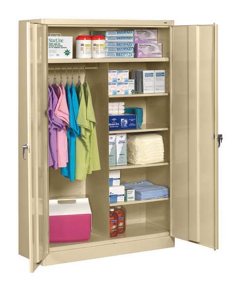 20/22 ga. ga. Carbon Steel Storage Cabinet, 48 in W, 78 in H, Stationary