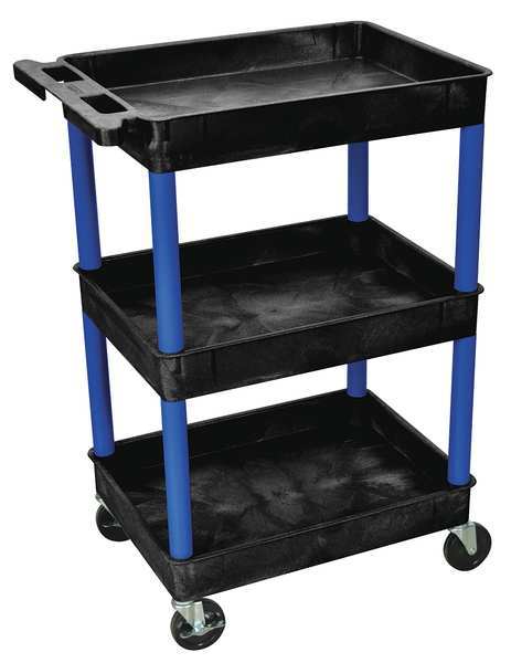Thermoplastic Resin (Shelf)/High Density Polyethylene (Leg) Flat, 3 Shelves, 300 lb