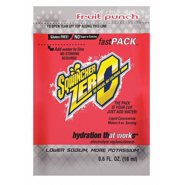 Sugar Free Sports Drink Mix Liquid Concentrate 0.6 oz., Fruit Punch, Pk50