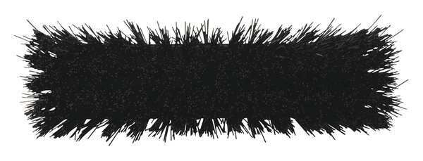 12 in Sweep Face Broom Head, Stiff, Synthetic, Black