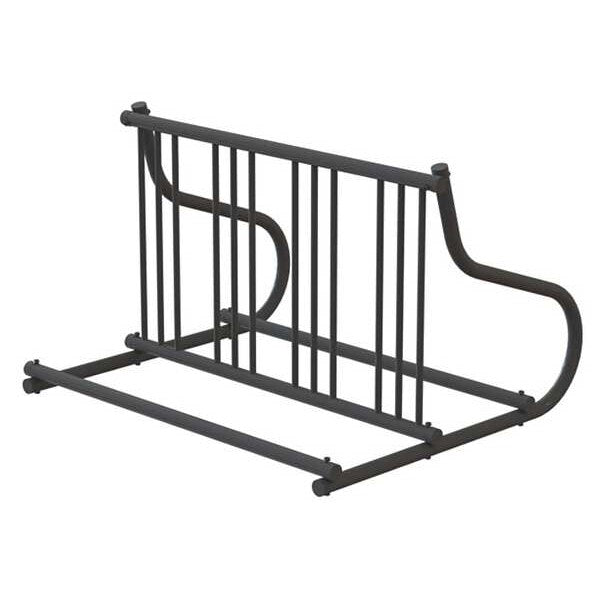 Bike Rack, 2-Sided, 8-Bike, 48 in., Black