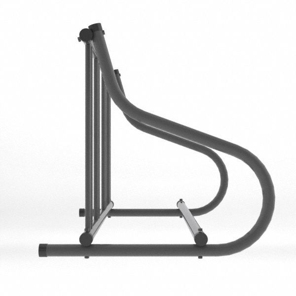 Bike Rack, 1-Sided, 4-Bike, 48 in., Black