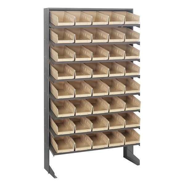 Steel Pick Rack, 36 in W x 60 in H x 12 in D, 8 Shelves, Ivory
