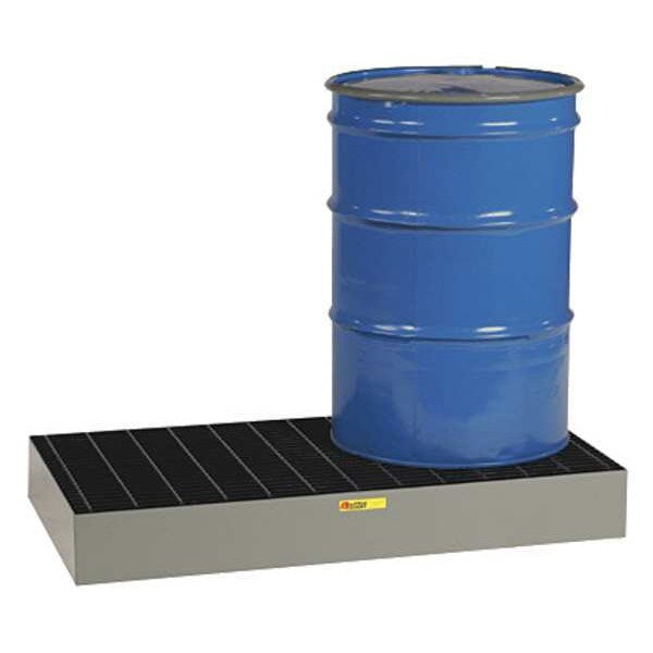 Drum Spill Containment Platform, 33 gal Spill Capacity, 2 Drum, 3,000 lb, Steel