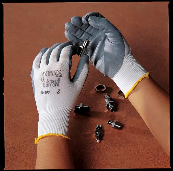 Cut Resistant Coated Gloves, A2 Cut Level, Nitrile, 8, 1 PR