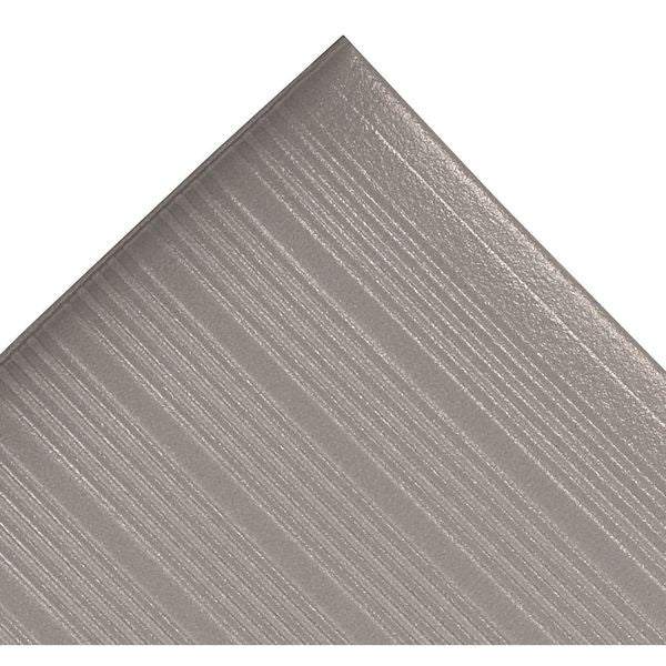 Antifatigue Runner, Gray, 60 ft. L x 4 ft. W, PVC Closed Cell Foam, Corrugated Surface Pattern