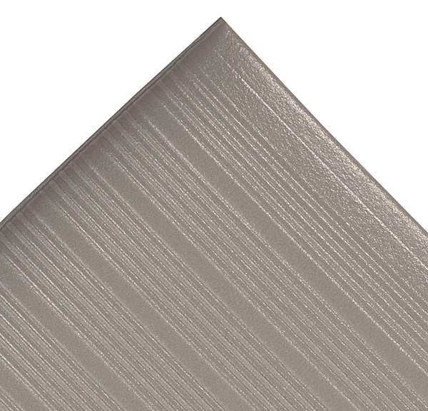 Antifatigue Runner, Gray, 30 ft. L x 3 ft. W, PVC Closed Cell Foam, Corrugated Surface Pattern