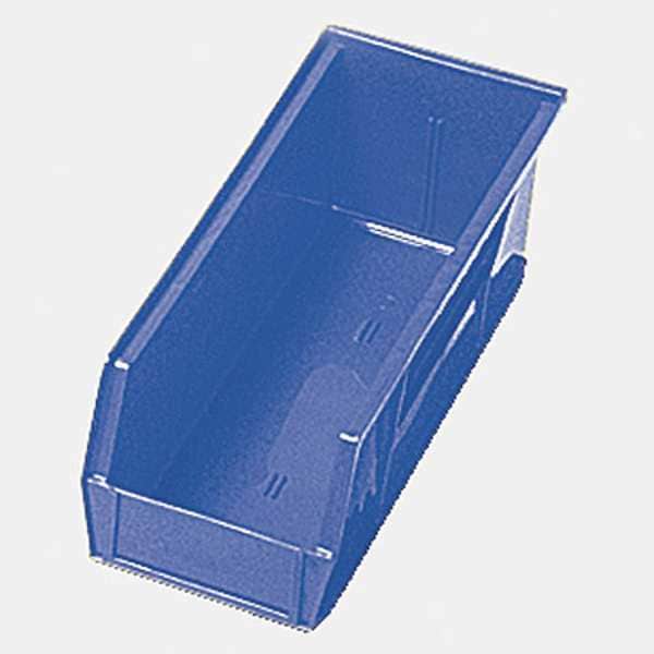 Shelf Storage Bin, Blue, Polypropylene, 11 5/8 in L x 2 3/4 in W x 4 in H, 50 lb Load Capacity