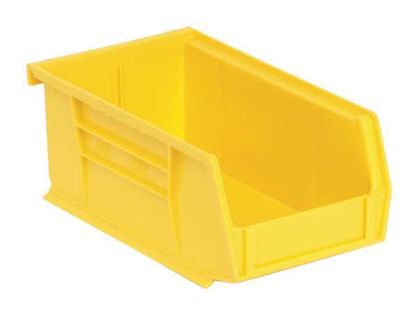 Hang & Stack Storage Bin, Yellow, Polypropylene, 7 3/8 in L x 4 1/8 in W x 3 in H