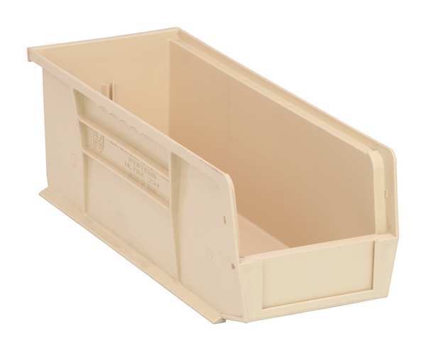 Hang & Stack Storage Bin, Ivory, Polypropylene, 14 3/4 in L x 5 1/2 in W x 5 in H