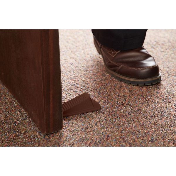 Door Wedge, Vulcanized Rubber, Brown, 1-1/4