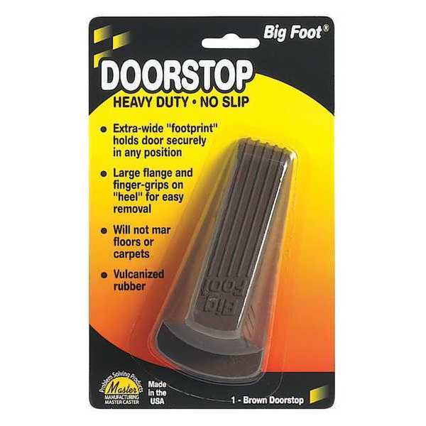 Door Wedge, Vulcanized Rubber, Brown, 1-1/4