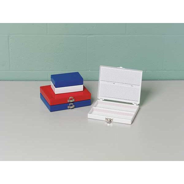 MICROSCOPE SLIDE BOX 25 SLOTTED WH HEA