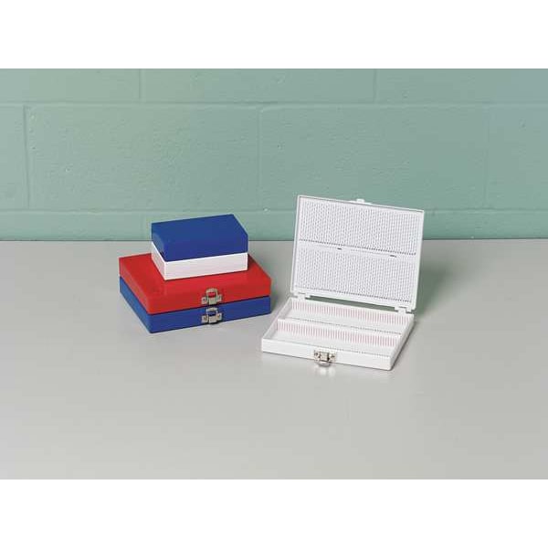 MICROSCOPE SLIDE BOX 100 SLOTTED WH HE