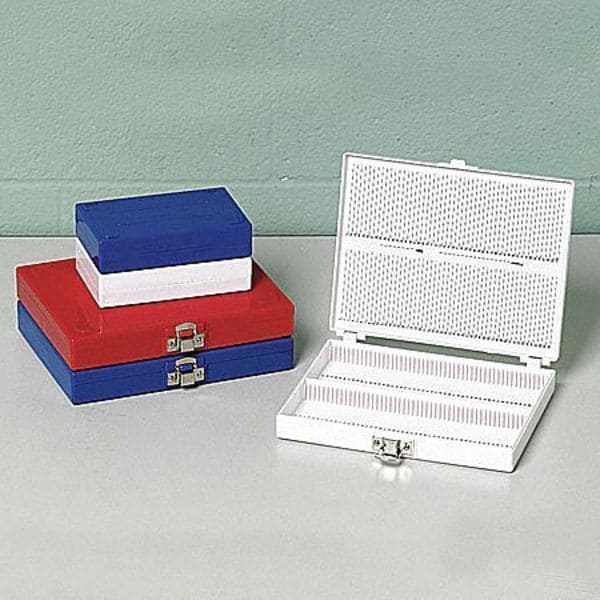MICROSCOPE SLIDE BOX 100 SLOTTED WH HE
