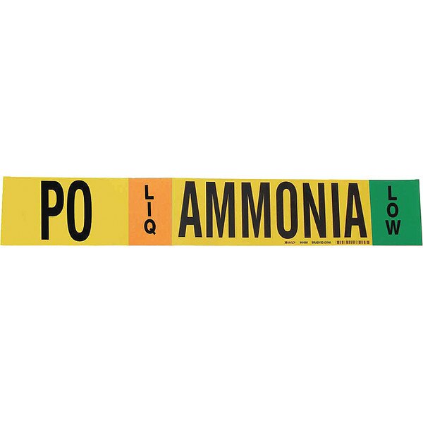 Ammonia Pipe Marker, PO, 8In and Above