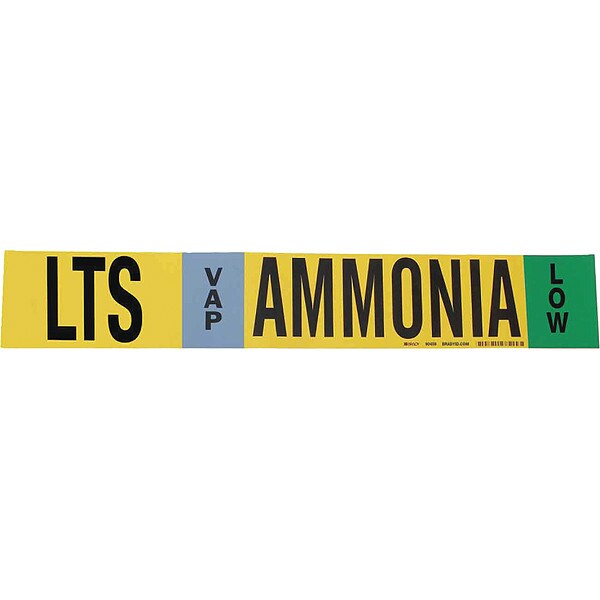 Pipe Marker, Ammonia, 4 in H, 24 in W, 90456