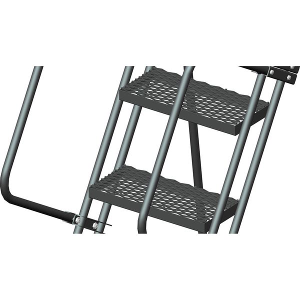 153 in H Steel Rolling Ladder, 12 Steps