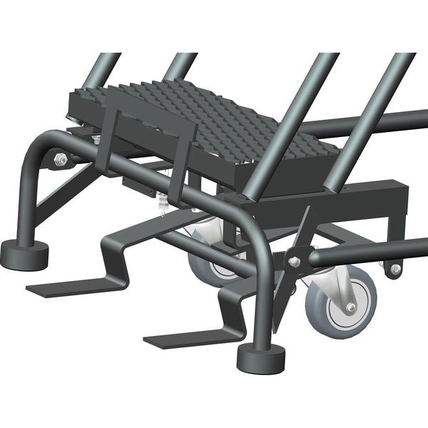113 in H Steel Stock Picking Rolling Ladder, 8 Steps