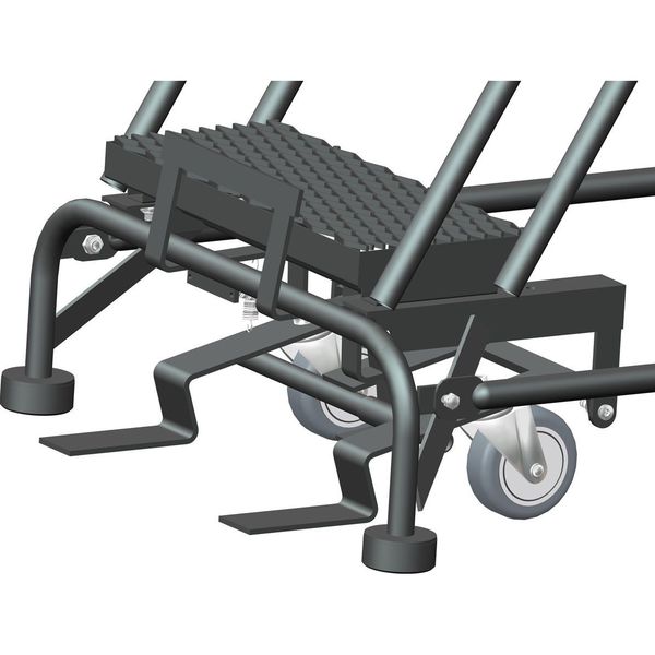 113 in H Steel Rolling Ladder, 8 Steps