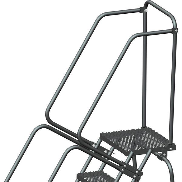 103 in H Steel Rolling Ladder, 7 Steps