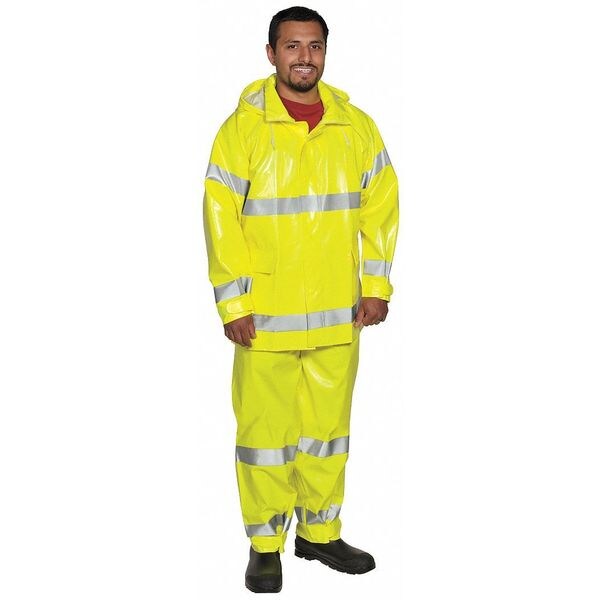 ComfortBrite Flame Resist Rain Jacket, Yellow/Green, XL