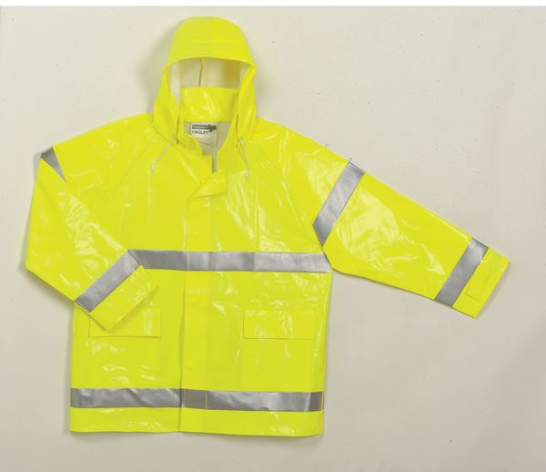 ComfortBrite Flame Resist Rain Jacket, Yellow/Green, L